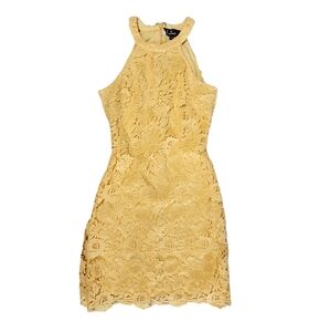 Yellow Lace Mini Dress‎